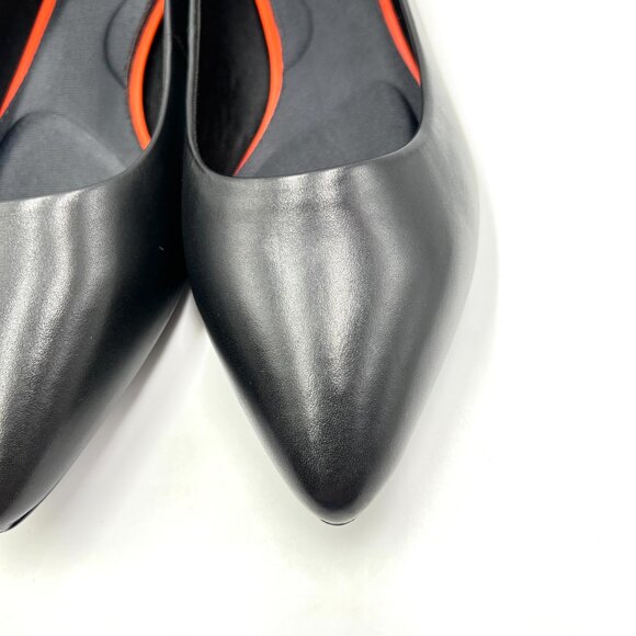 Rockport Womens Size 10.5 Adelyn Black Leather Pointed Toe Ballet Flats Shoes - Picture 5 of 14